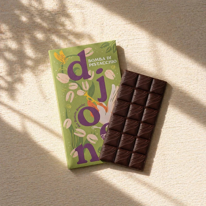 Dattelschokolade: Bomba di Pistacchio (Bio) - Dattellia | Beste Datteln Qualität
